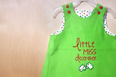 Little Miss December Mittens | Applique Embroidery