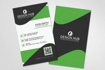 Vertical Stylish Business Card Template