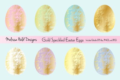 Gold Speckled Easter Egg Clipart