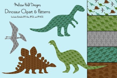 Dinosaur Silhouettes & Patterns