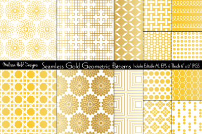 Seamless Gold Geometric Patterns