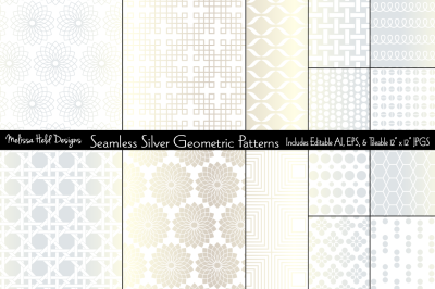 Seamless Silver Geometric Patterns