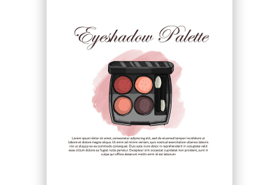 Hand drawn color sketch of an eyeshadow palette