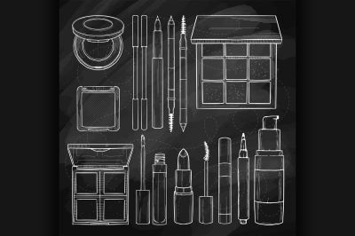 Sketch set of makeup products