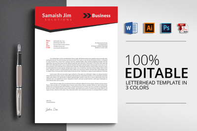 3 Layout Letterhead Word Template