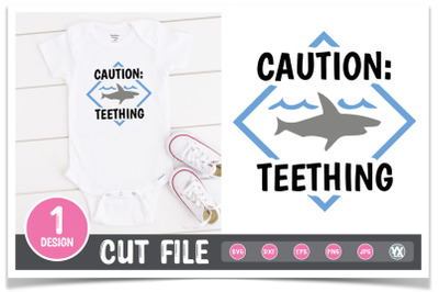Caution Teething Shark SVG