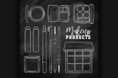 Sketch set of makeup products