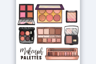 Color illustration of makeup products