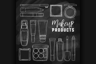 Sketch set of makeup products