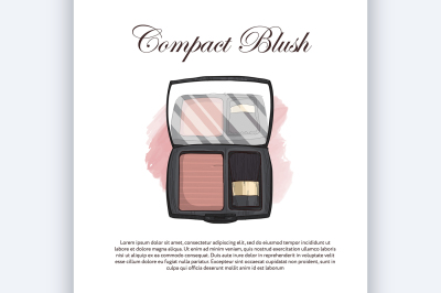 Hand drawn color sketch of a single blush