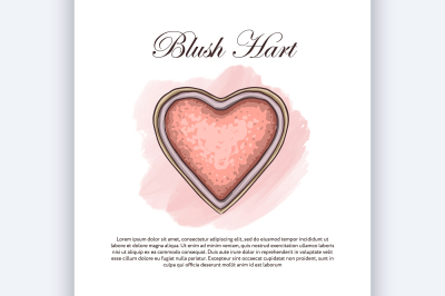 Hand drawn color sketch of a single blush