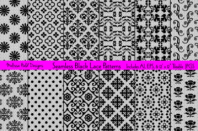 Seamless Black Lace Patterns