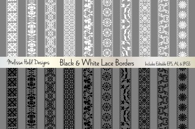 Black & White Lace Borders