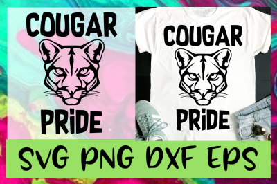 Cougar Pride Mascot SVG PNG DXF EPS Design / Cut Files