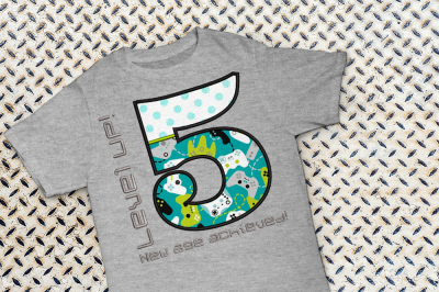 Level Up 5th Birthday | Applique Embroidery