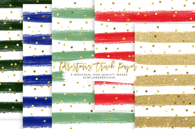 christmas paper pack, stripes christmas digital paper