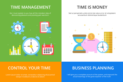 Concept illustrations at time management theme. Vector pictures in mod