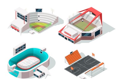 Baseball&2C; football&2C; hockey and basketball stadiums exterior. Buildings