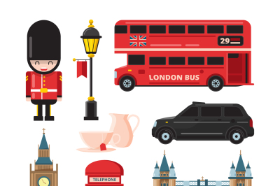 Landmarks and different culture objects of london