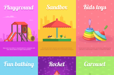 Cards for kids with illustrations of funny toys