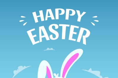 Poster template with illustration of easter rabbit