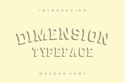 Dimension - striped font