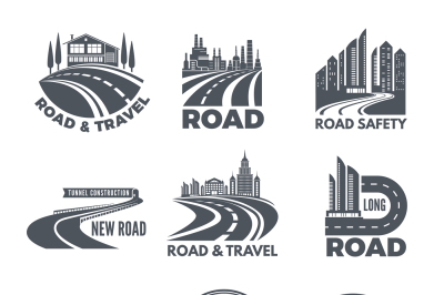 Logos with curved pathways and place for your text