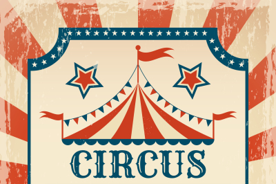 Retro poster. Invitation for circus magic show