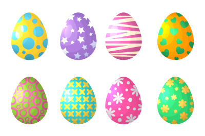 Cartoon eggs. Celebration symbols of Easter