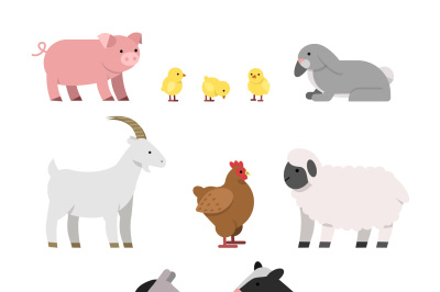 Vector illustrations of farm animals