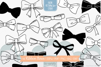 Hand Drawn Bows | Bow Tie illustration | Ribbon Fashion  Accessories