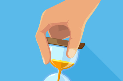 Business concept picture of hourglasses in hand