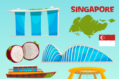 Set different landmarks of singapore