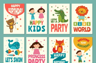 Design template of cards for childrens. Labels for packaging