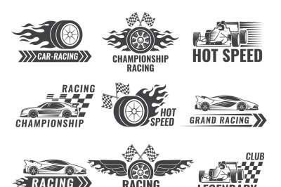 Trophy&2C; engine&2C; rally and others symbols for race sport labels