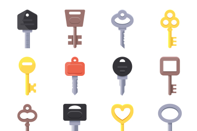 Vector pictures of keys for doors