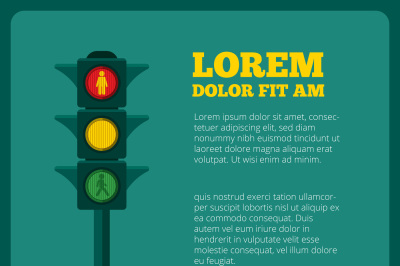 Background illustrations of traffic light and place for your text