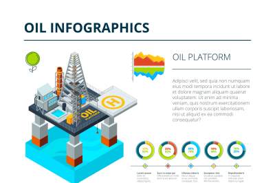 Infographics of oil industry production theme