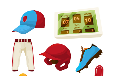 Vector various symbols of baseball