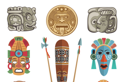 Mayan antique symbols and pictures