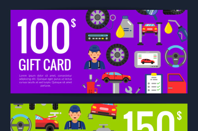 Vector gift discount card car service