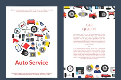 Vector card, flyer or brochure template for auto service