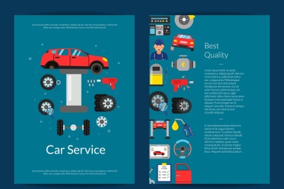 Vector card, flyer or brochure template for auto service