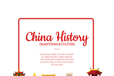 Vector frame china elements and sights