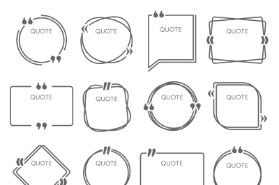 Quote boxes. Sentence quotes frames, cite comment quotation box and id