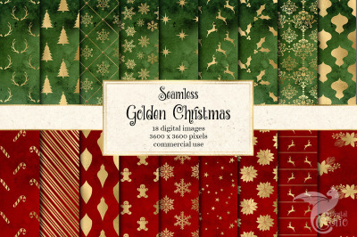 Golden Christmas Digital Paper