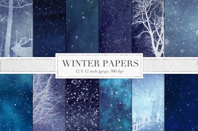 Winter digital paper