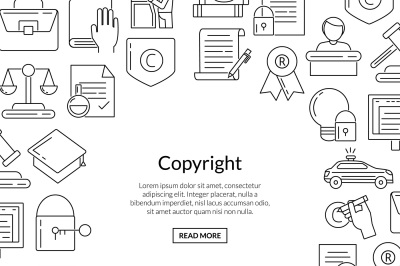 Vector linear style copyright elements