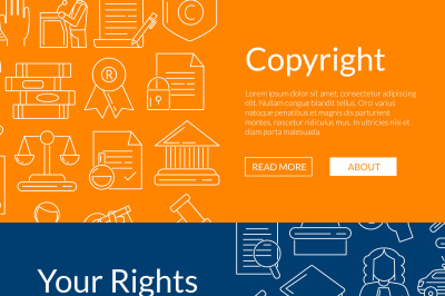 Vector linear style copyright web banner