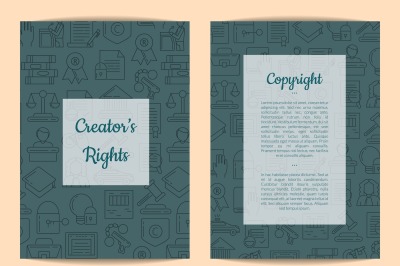 Vector linear style copyright elements card